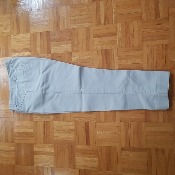 Tristan Straight Cut Khaki Cuffed Cropped Pants - Picture 3 of 6